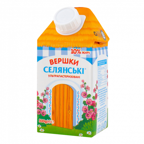 Вершки СЕЛЯНСЬКІ ультрапастеризовані 10%, 500г